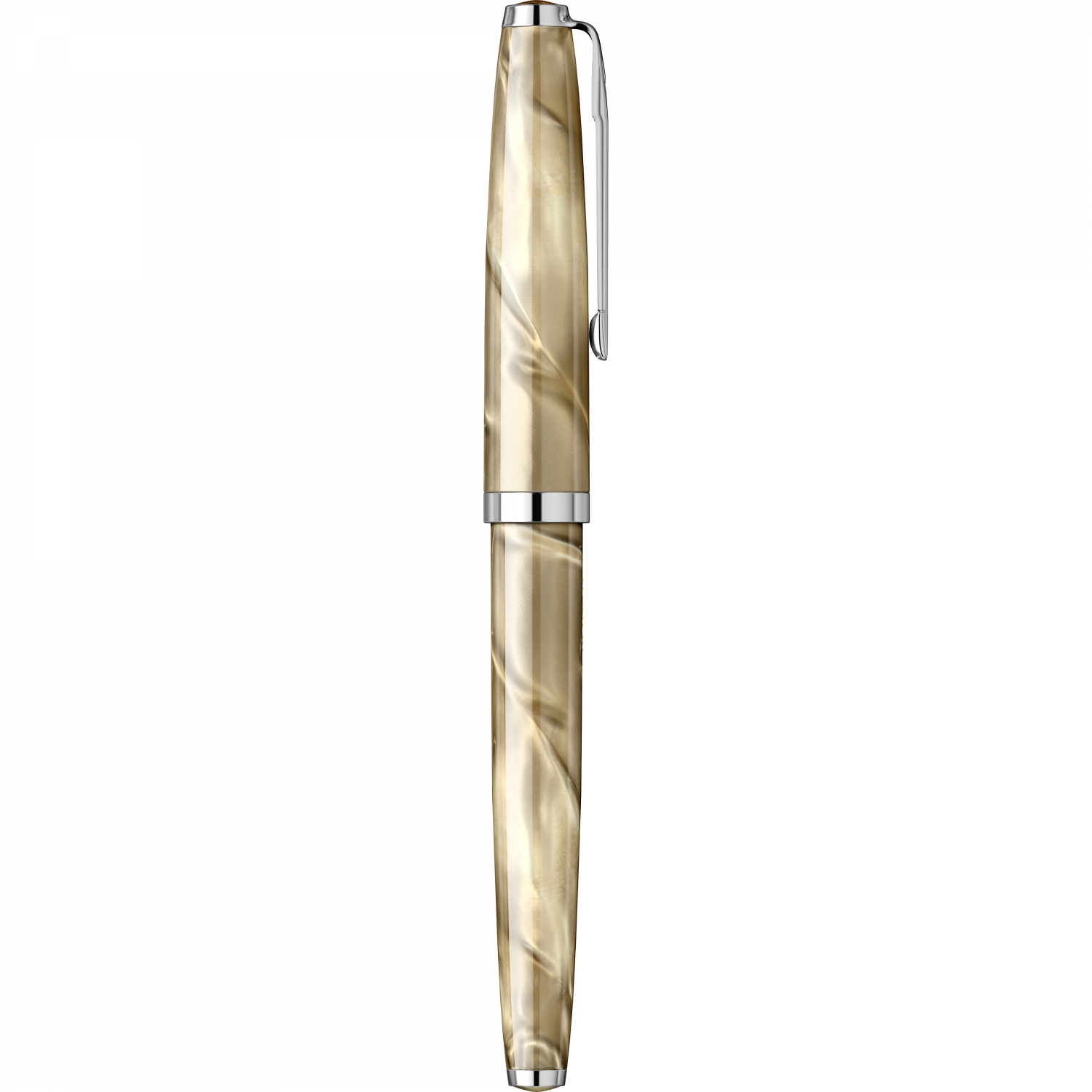 Imagine Produs Stilou Flaro 61 C Marble Beige - Chrome Trim - Steel Nib GP Bock Ursus