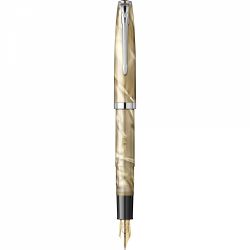 Stilou Flaro 61 C Marble Beige - Chrome Trim - Steel Nib GP Bock Ursus