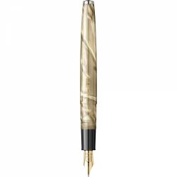 Stilou Flaro 61 C Marble Beige - Chrome Trim - Steel Nib GP Bock Ursus