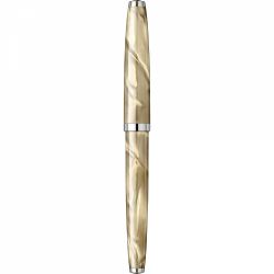 Stilou Flaro 61 C Marble Beige - Chrome Trim - Steel Nib GP Bock Ursus