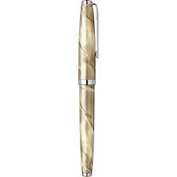 Stilou Flaro 61 C Marble Beige - Chrome Trim - Steel Nib GP Bock Ursus