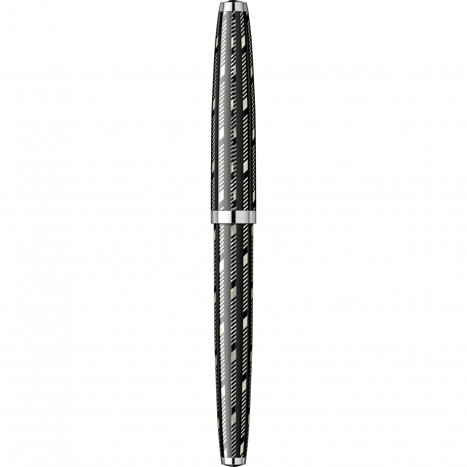 Imagine Produs Stilou Flaro 61 C Geometric Black - Chrome Trim - Steel Nib GP Bock Ursus