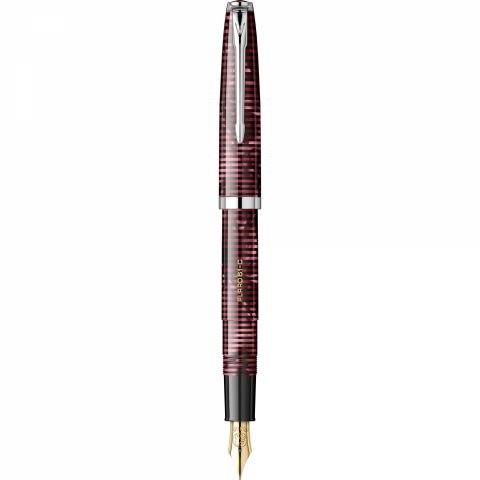 Stilou Flaro 61 C Latitude Large Red - Chrome Trim - Steel Nib GP Bock Ursus