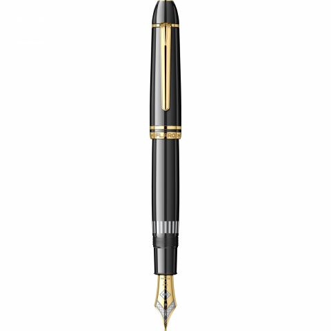 Stilou Flaro Dacia Black - Gold Trim - 14k Nib Osmiu
