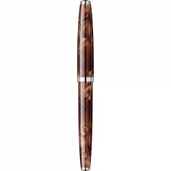 Stilou Flaro 61 C Stripe Fine Brown - Chrome Trim - Steel Nib GP Bock Ursus