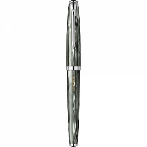 Stilou Flaro 61 C Stripe Large Verdigris - Chrome Trim - Steel Nib GP Bock Ursus