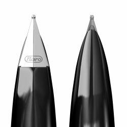 Stilou Flaro Student Black - Chrome Trim - Steel Nib Flaro 62 F