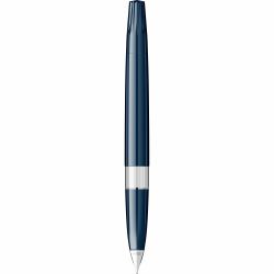 Stilou Flaro Student Blue Navy - Chrome Trim - Steel Nib Flaro 62 F