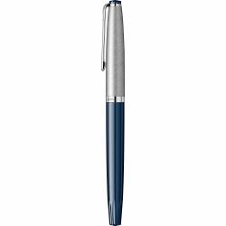 Stilou Flaro Student Blue Navy - Chrome Trim - Steel Nib Flaro 62 F