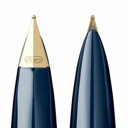 Stilou Flaro Student Blue Navy - Chrome Trim - Steel Nib GP Flaro 62 F