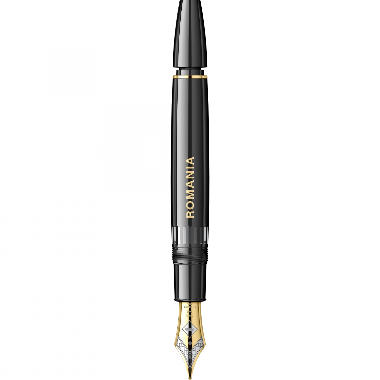 Imagine Produs Stilou Flaro Dacia Protocol Black - Gold Trim - 14k Nib Osmiu