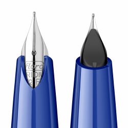 Stilou Flaro Vega S Blue - Chrome Trim - Steel Nib Flaro 52 FK