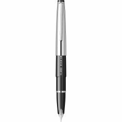 Stilou Flaro Vega SM Black - Chrome Cap - Chrome Trim - Steel Nib Flaro 52 FK