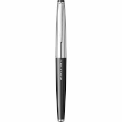 Stilou Flaro Vega SM Black - Chrome Cap - Chrome Trim - Steel Nib Flaro 52 FK