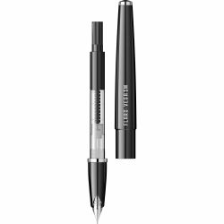 Stilou Flaro Vega SM Black - Chrome Cap - Chrome Trim - Steel Nib Flaro 52 FK