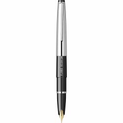Black - Chrome Cap - Chrome Trim - Steel Nib GP Flaro 52 FK