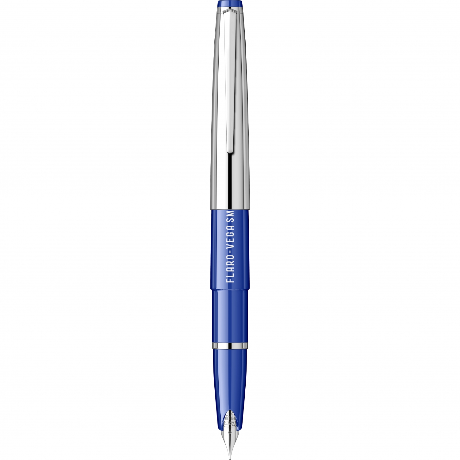 Imagine Produs Stilou Flaro Vega SM Blue - Chrome Cap - Chrome Trim - Steel Nib Flaro 52 FK