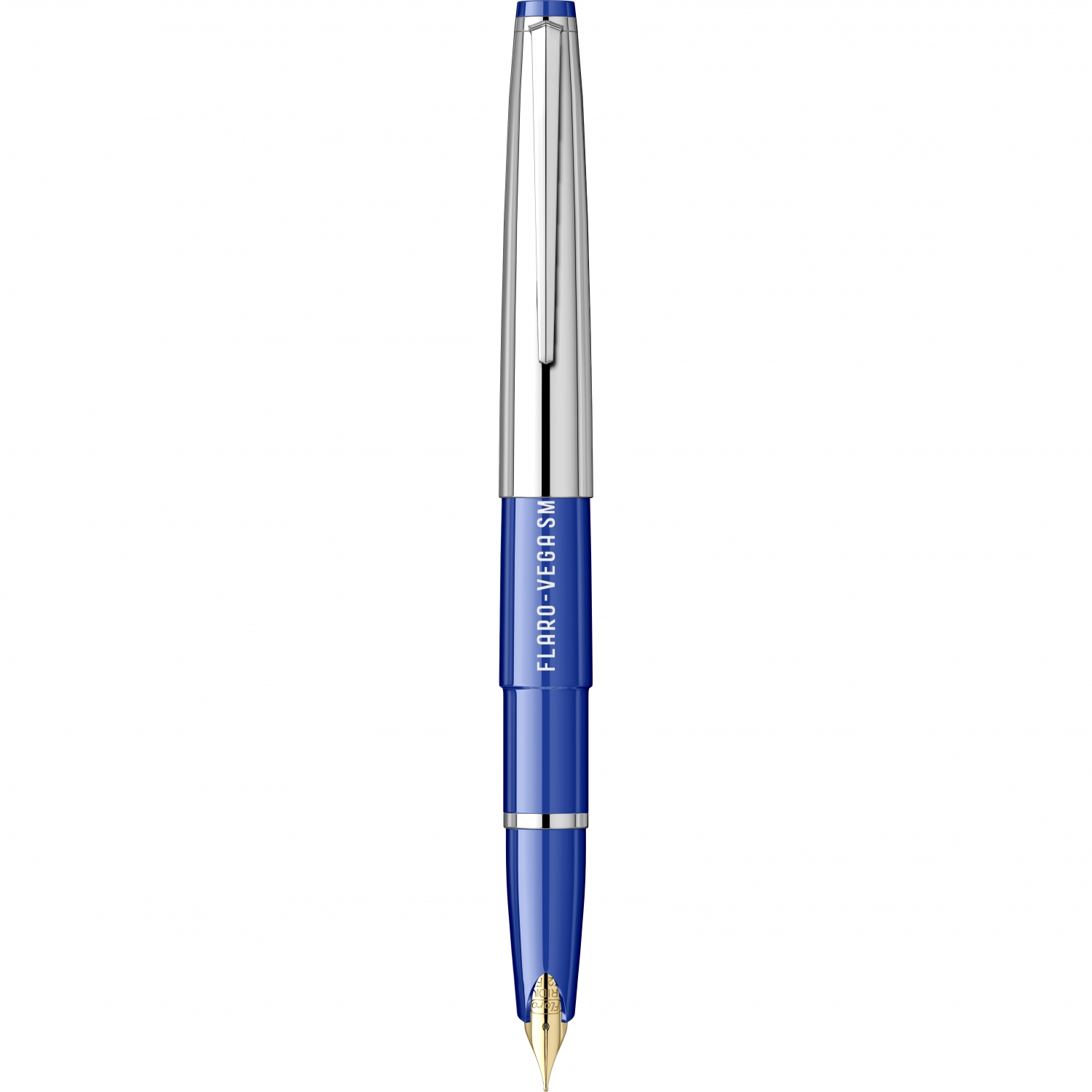 Imagine Produs Stilou Flaro Vega SM Blue - Chrome Cap - Chrome Trim - Steel Nib GP Flaro 52 FK