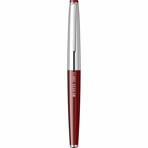 Stilou Flaro Vega SM Burgundy - Chrome Cap - Chrome Trim - Steel Nib Flaro 52 FK