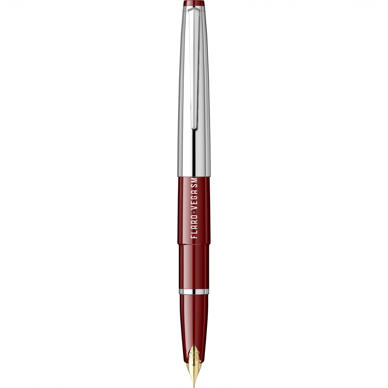 Imagine Produs Stilou Flaro Vega SM Burgundy - Chrome Cap - Chrome Trim - Steel Nib GP Flaro 52 FK