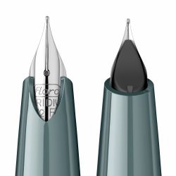 Stilou Flaro Vega SM Gray - Chrome Cap - Chrome Trim - Steel Nib Flaro 52 FK