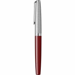 Stilou Flaro Sirius Burgundy - Satin Chrome Cap - Chrome Trim - Steel Nib GP Flaro 62 F
