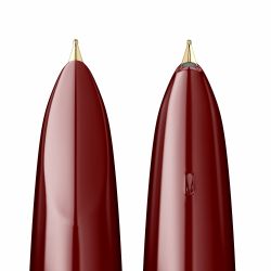 Stilou Flaro Sirius Burgundy - Satin Chrome Cap - Chrome Trim - Steel Nib GP Flaro 62 F